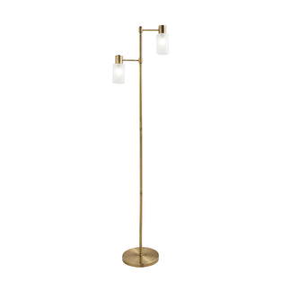 Maya 2-Light Antique Brass Floor Lamp