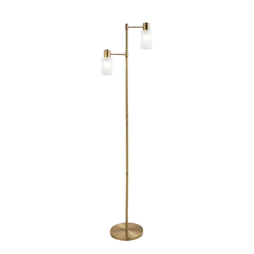 Maya 2-Light Antique Brass Floor Lamp