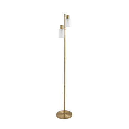 Maya 2-Light Antique Brass Floor Lamp