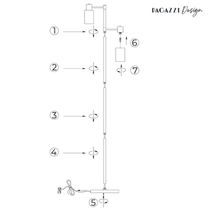 Maya 2-Light Antique Brass Floor Lamp