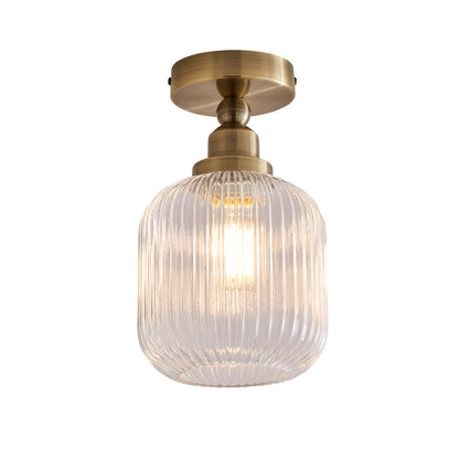 Riva Antique Brass Semi-Flush Ceiling Light