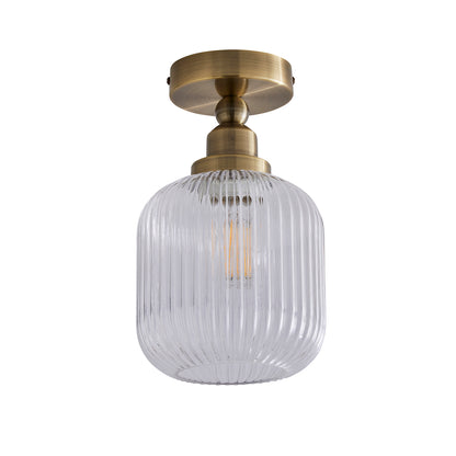 Riva Antique Brass Semi-Flush Ceiling Light