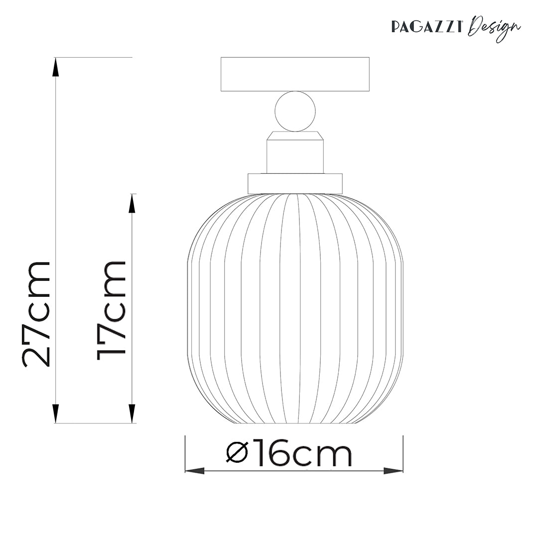 Riva Antique Brass Semi-Flush Ceiling Light