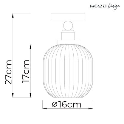 Riva Antique Brass Semi-Flush Ceiling Light