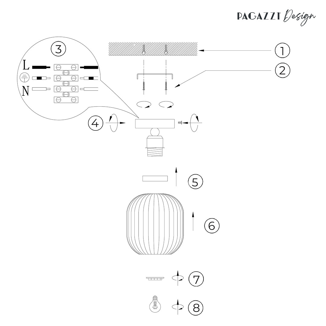 Riva Antique Brass Semi-Flush Ceiling Light