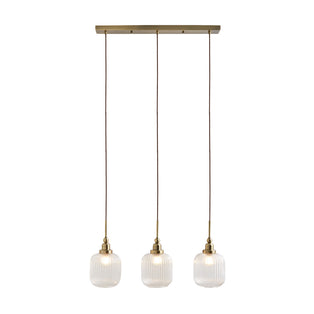 Riva 3-Light Antique Brass Pendant Bar