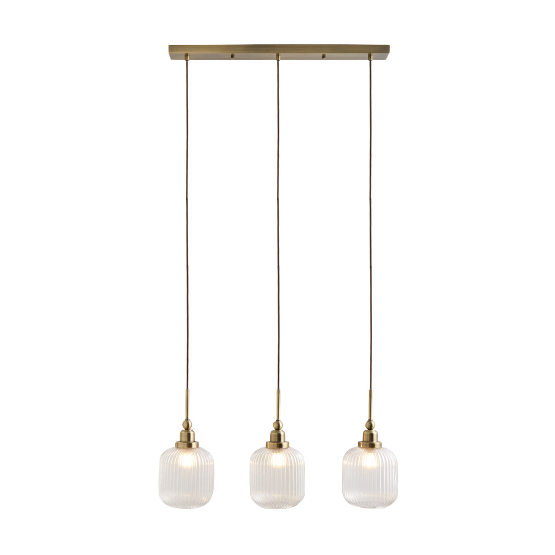 Riva 3-Light Antique Brass Pendant Bar
