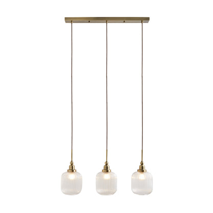 Riva 3-Light Antique Brass Pendant Bar