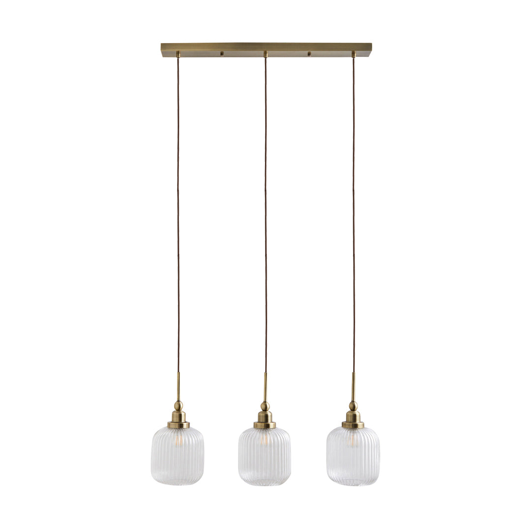 Riva 3-Light Antique Brass Pendant Bar