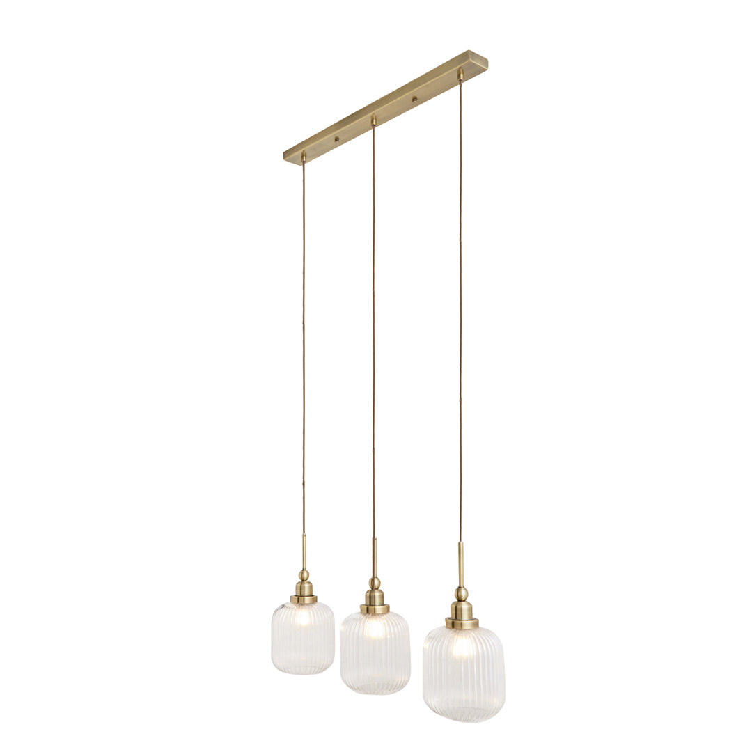 Riva 3-Light Antique Brass Pendant Bar