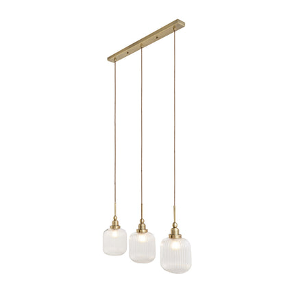 Riva 3-Light Antique Brass Pendant Bar