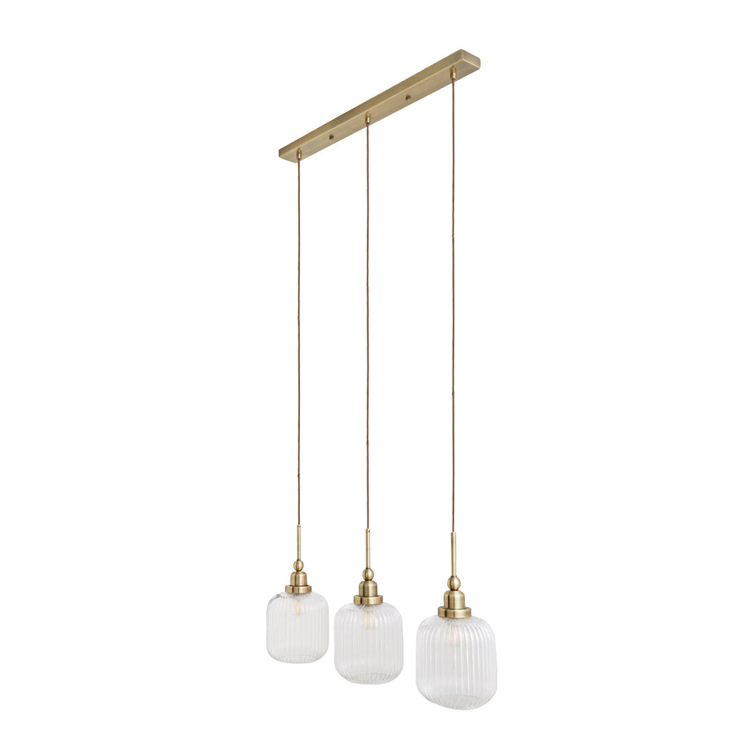 Riva 3-Light Antique Brass Pendant Bar