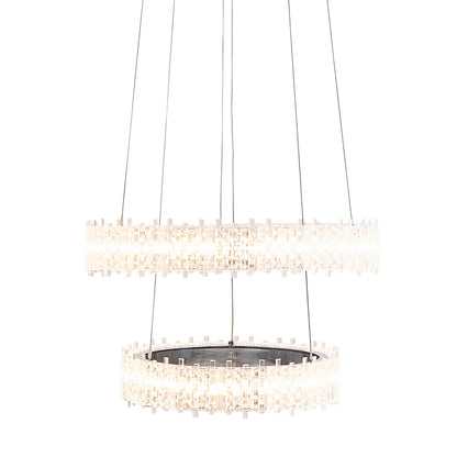 Ana LED Chrome Tiered Pendant Ceiling Light