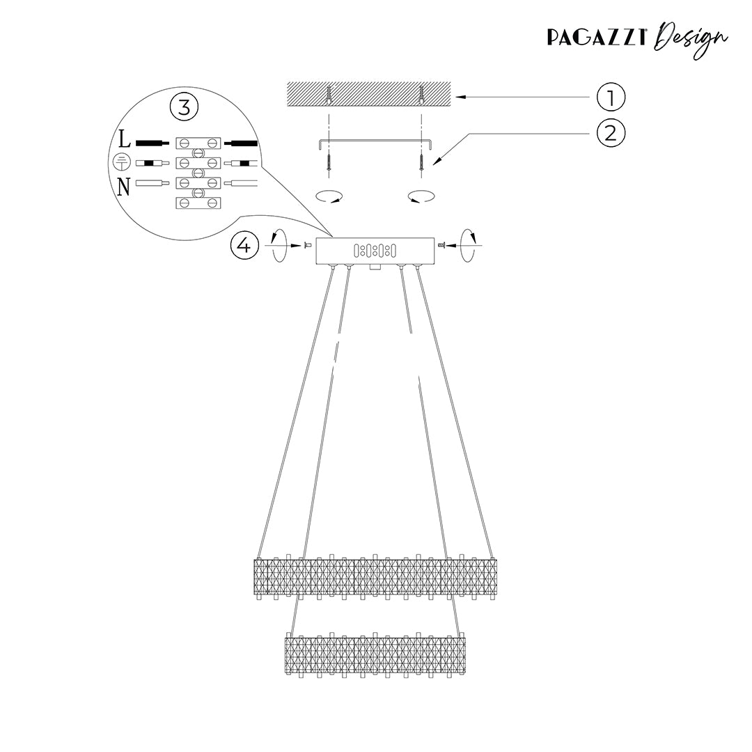Ana LED Chrome Tiered Pendant Ceiling Light