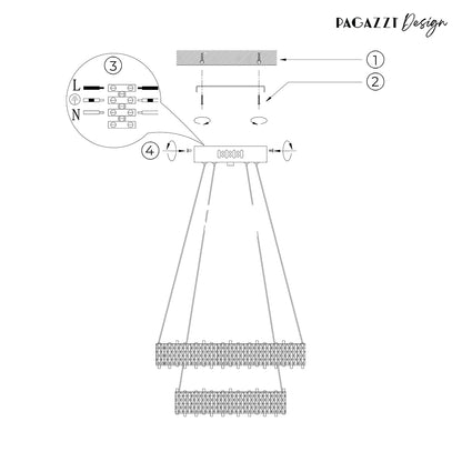 Ana LED Chrome Tiered Pendant Ceiling Light
