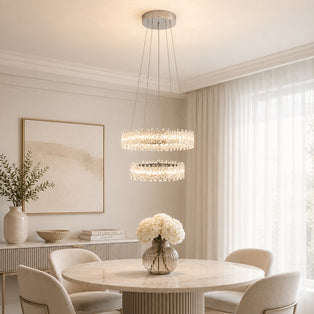 Ana LED Chrome Tiered Pendant Ceiling Light