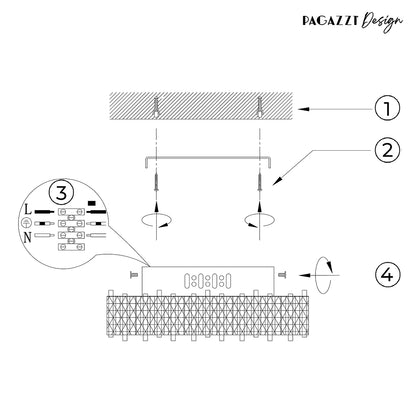 Ana Chrome LED Flush Ceiling Light