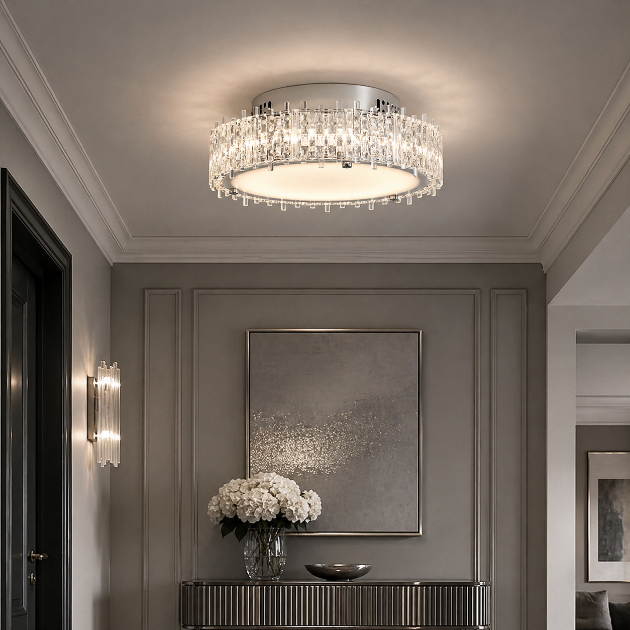 Ana Chrome LED Flush Ceiling Light