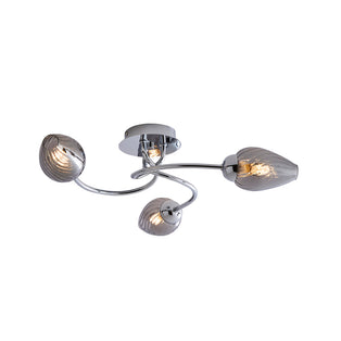 Lina 3-Light Chrome Flush Ceiling Light