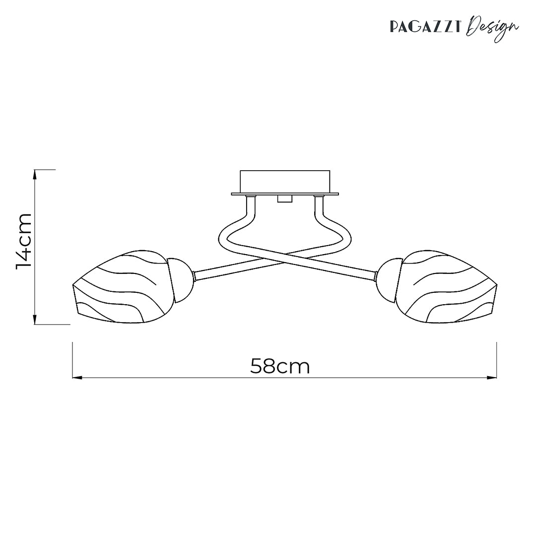 Lina 3-Light Chrome Flush Ceiling Light