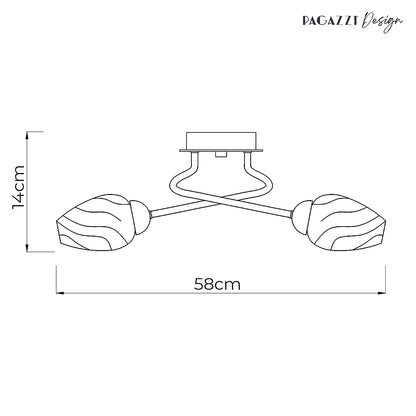 Lina 3-Light Chrome Flush Ceiling Light