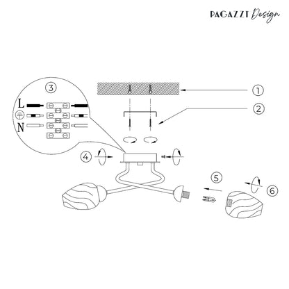 Lina 3-Light Chrome Flush Ceiling Light
