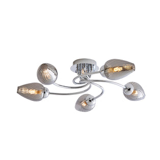 Lina 5-Light Chrome Flush Ceiling Light