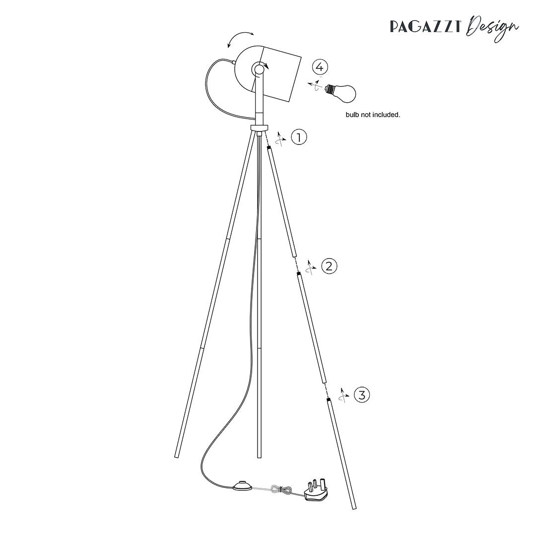 Noelle Strap Black Floor Lamp