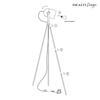 Noelle Strap Black Floor Lamp