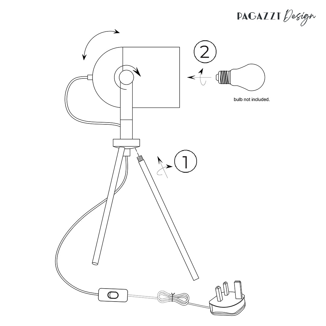 Noelle Strap Black Table Lamp