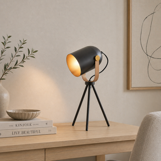 Noelle Strap Black Table Lamp