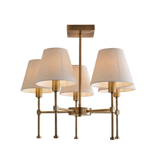 Taliah 5-Light Antique Brass Semi-Flush Ceiling Light