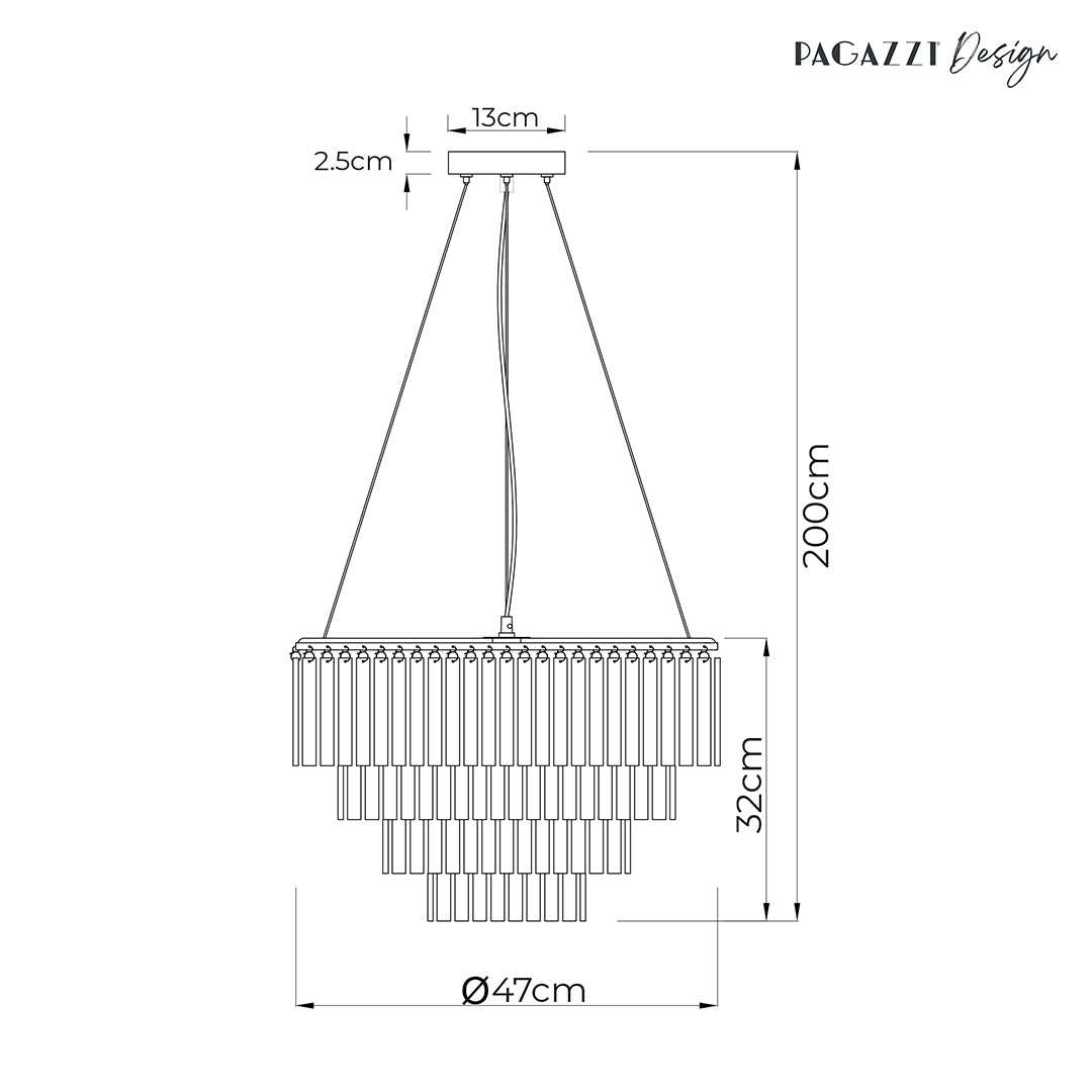 Seraphina Tiered Glass Chandelier