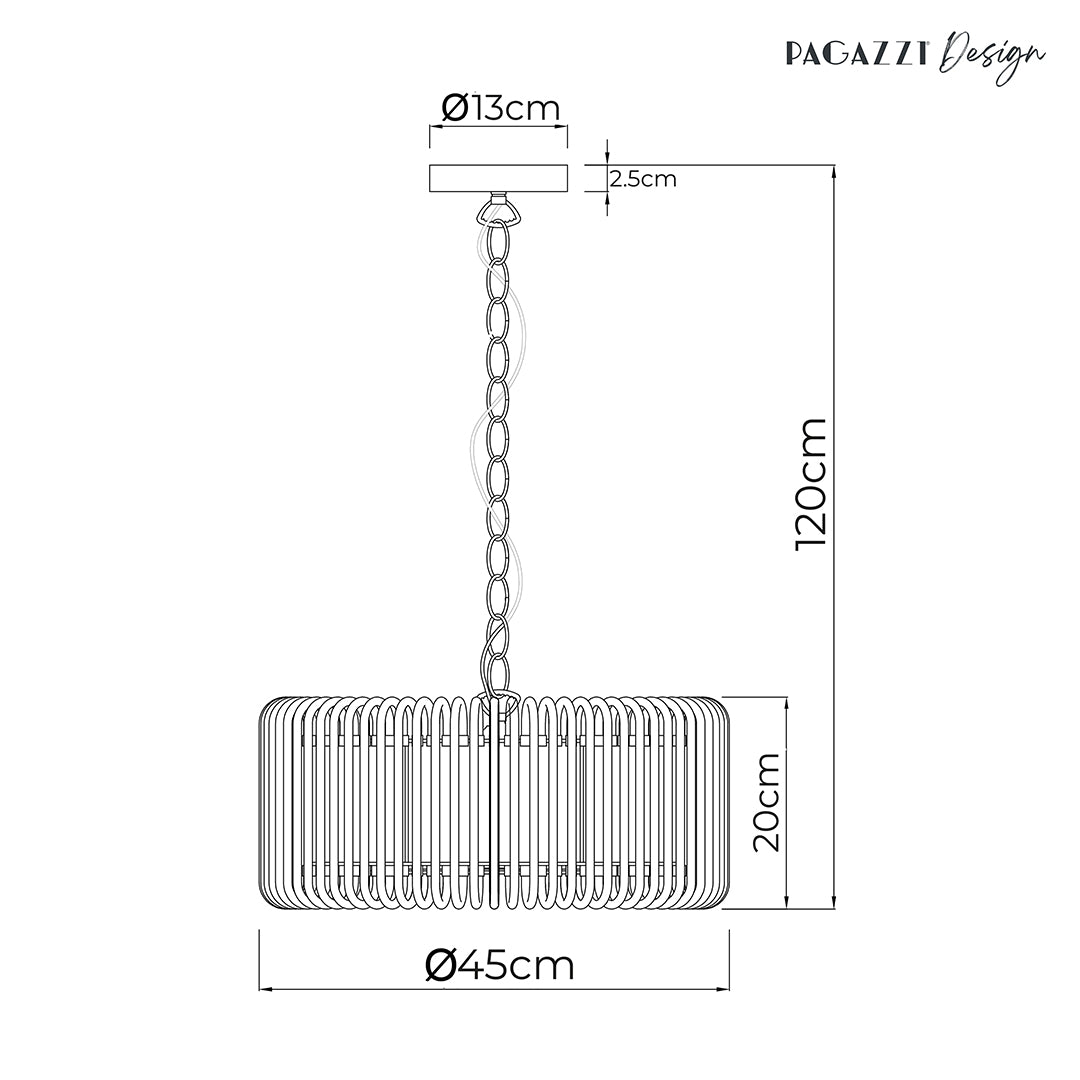May 3-Light Chrome Ceiling Pendant