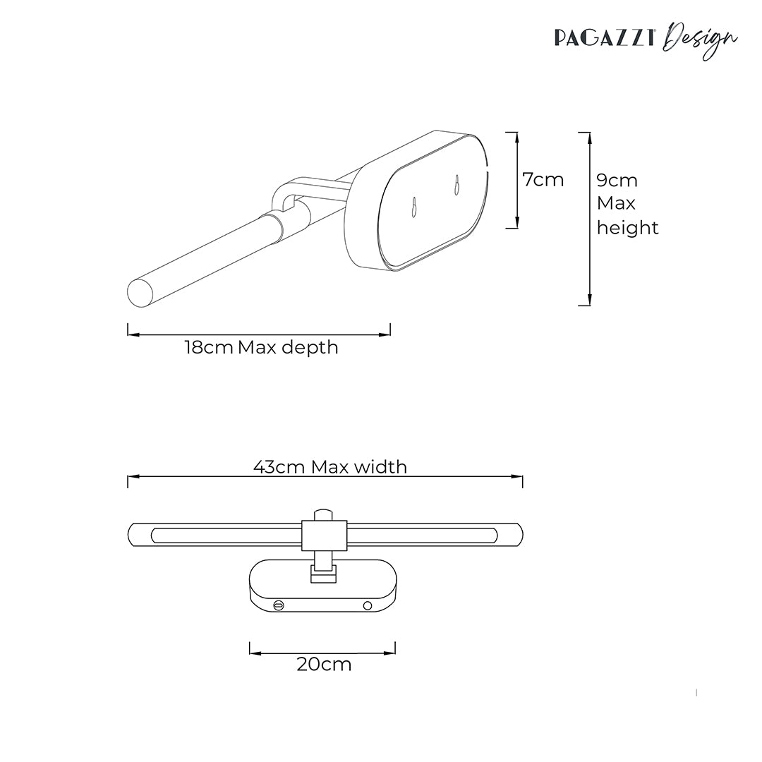 Jana Satin Brass Magnetic LED Picture Light