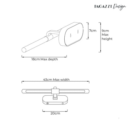 Jana Satin Brass Magnetic LED Picture Light