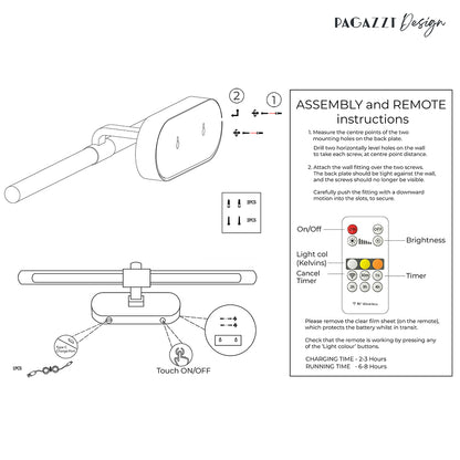 Jana Satin Brass Magnetic LED Picture Light