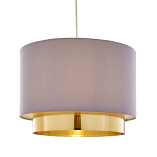 Zelina Grey and Gold Wide Easy-Fit Pendant