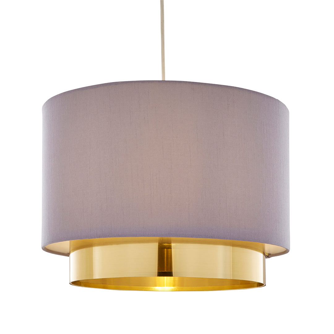 Zelina Grey and Gold Wide Easy-Fit Pendant