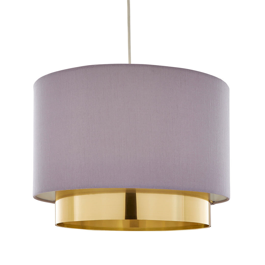 Zelina Grey and Gold Wide Easy-Fit Pendant