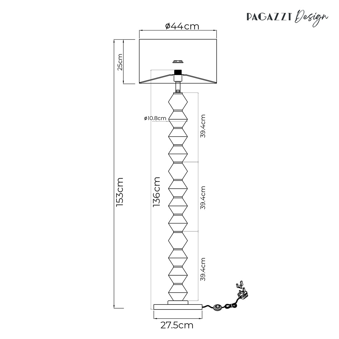 Trezza Walnut Floor Lamp