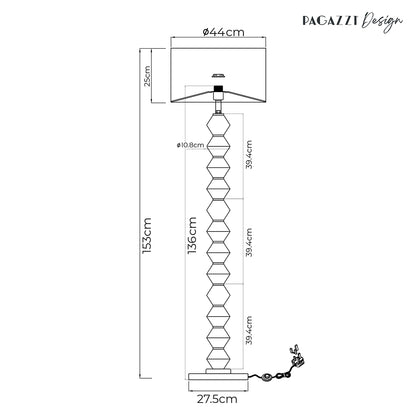 Trezza Walnut Floor Lamp