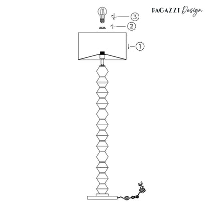 Trezza Walnut Floor Lamp