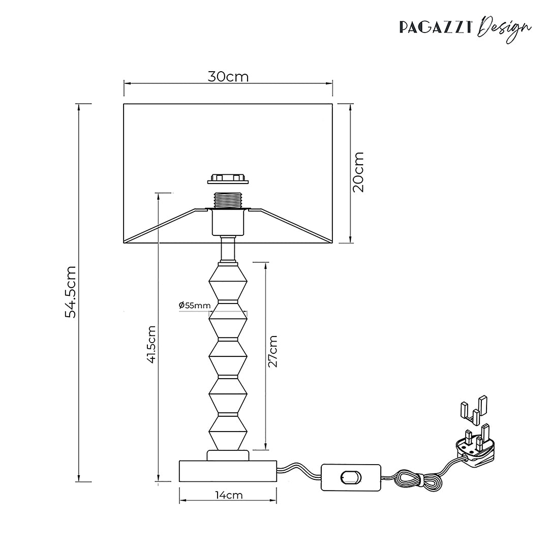 Trezza Walnut Table Lamp