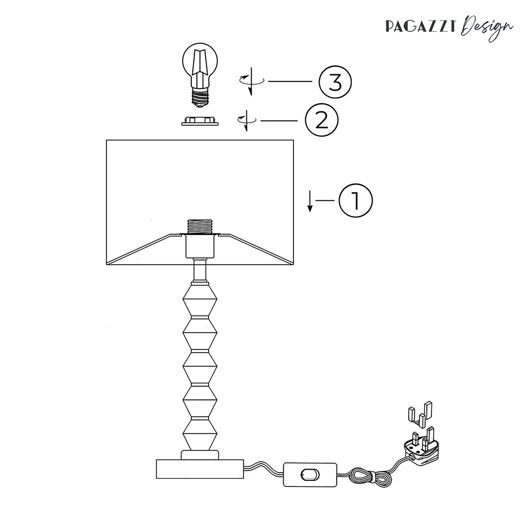Trezza Walnut Table Lamp