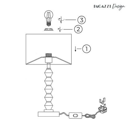 Trezza Walnut Table Lamp