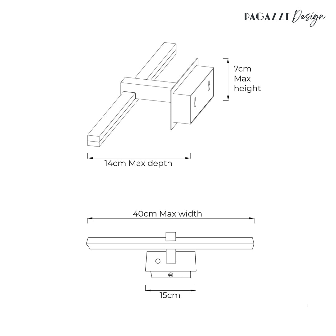 Vesper Black Magnetic Rechargeable LED Picture Light