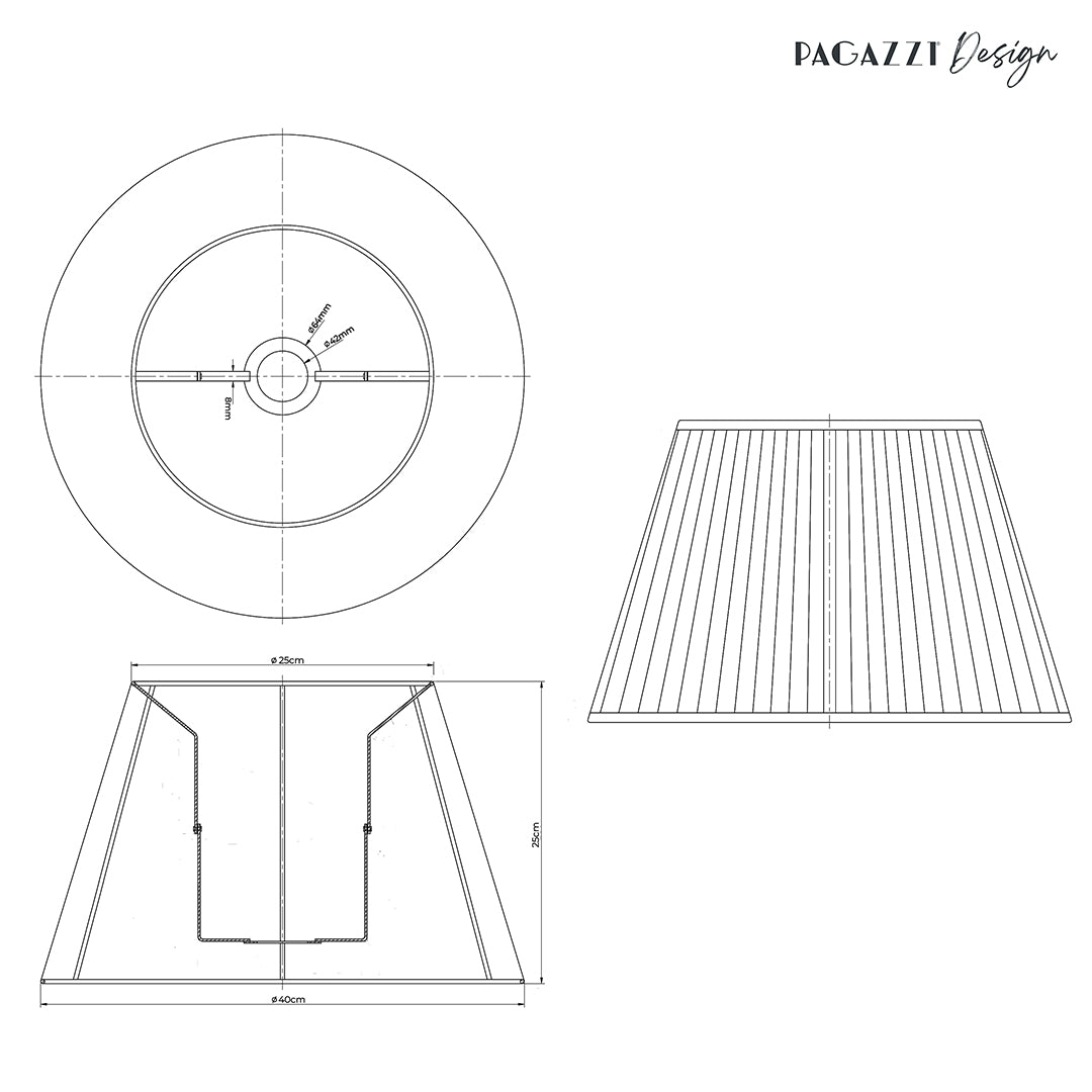 Junia Off White 40Cm Pleated Shade