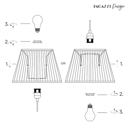 Junia Off White 40Cm Pleated Shade