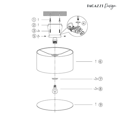 Averis Grey Flush Ceiling Light